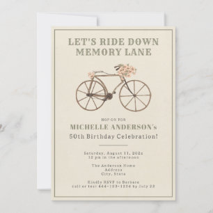 Vintage 50. Geburtstagsparty Einladung