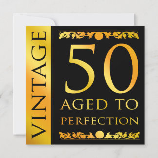 Vintage 50. Geburtstagsparty Einladung