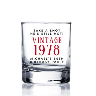 Vintage 50. Geburtstagsparty Whiskyglas