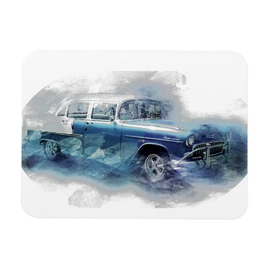 Vintage 50er Jahre Chevy Car Digital Art Magnet (Horizontal)