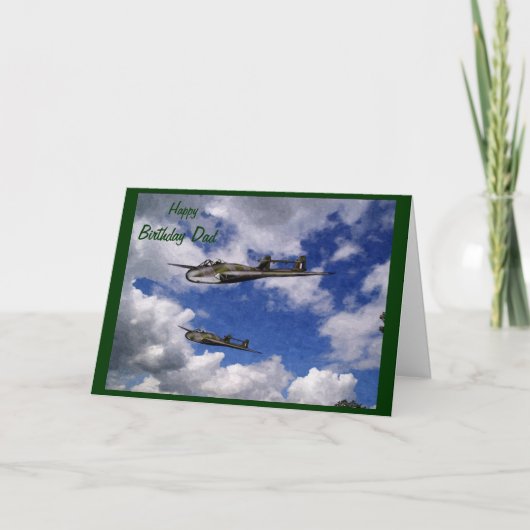 Vintage 50er Jet Birthday Card Karte (Vorderseite)