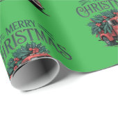 Vintage 50er LKW Weihnachten Geschenkpapier (Rolleneckpunkt)