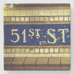 Vintage 51st Street, Manhattan, NYC Steinuntersetzer