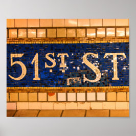 Vintage 51st Street, Times Square, Manhattan, NYC Poster
