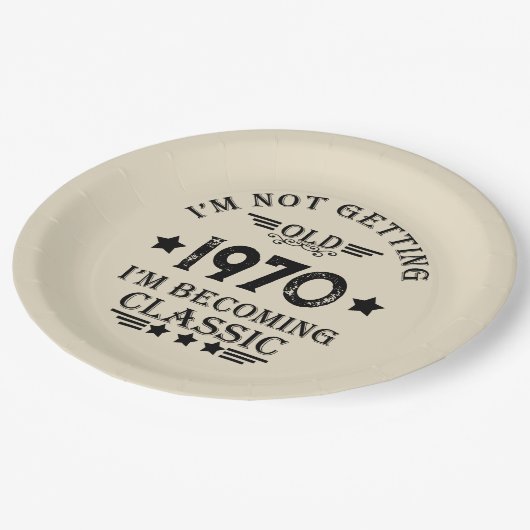 Vintage 55. Geburtstagsparty Pappteller (Schrägansicht)