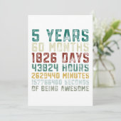 Vintage 5 Jahre alte 5. Einladung (Stehend Vorderseite)