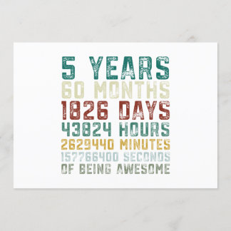 Vintage 5 Jahre alte 5. Einladung