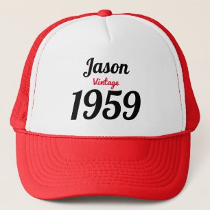 Vintage 60. Geburtstag Fügen Sie Ihren Namen & Jah Truckerkappe