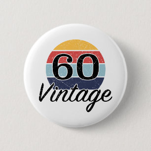 Vintage 60. Geburtstag Sonnenuntergang Button