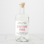 Vintage 60. Geburtstagsparty Alkoholflaschenetikett (Vorderseite)