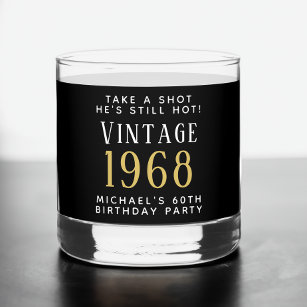Vintage 60. Geburtstagsparty Black Whiskyglas