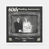 Vintage 60. Hochzeitsjubiläum Serviette (Vorderseite)