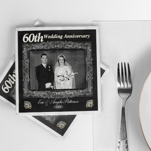 Vintage 60. Hochzeitsjubiläum Serviette