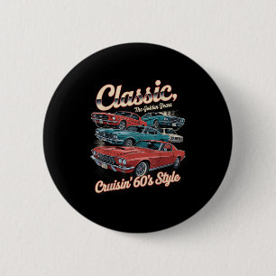 Vintage 60er Jahre Auto T-Shirt Clic Auto Design f Button