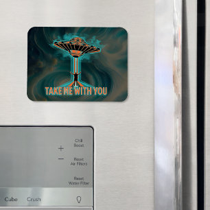Vintage 60er-Jahre-Stil-Fliegende Untertasse Magnet