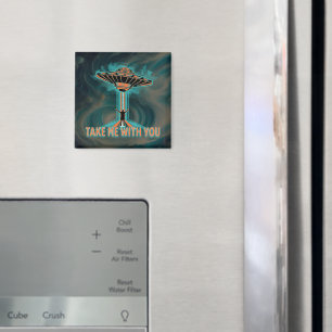 Vintage 60er-Jahre-Stil-Fliegende Untertasse Magnet