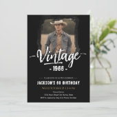 Vintage 60th Birthday  Einladung (Stehend Vorderseite)