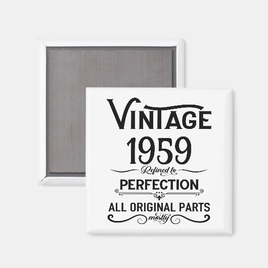 Vintage 65. Geburtstagsparty Magnet (Vorderseite/Rückseite)