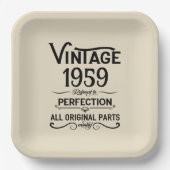 Vintage 65. Geburtstagsparty Pappteller (Vorderseite)