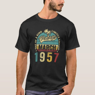 Vintage 65 Years Old March 1957 Decorations 65Th B T-Shirt