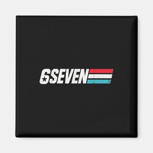 Vintage 67 Meme Retro 6 Sieben  Magnet (Vorne)