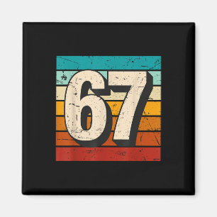 Vintage 67 Meme Retro Sechs Sieben Zahl Lustig 6 7 Magnet