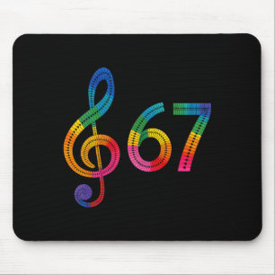 Vintage 67 Musik Meme Slang Six Seven Lehrer Lusti Mousepad
