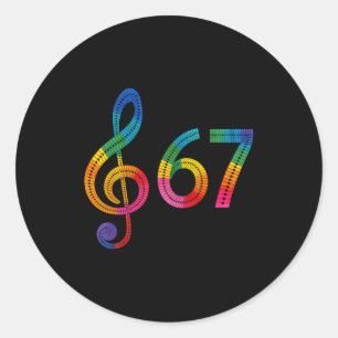 Vintage 67 Musik Meme Slang Six Seven Lehrer Lusti Runder Aufkleber