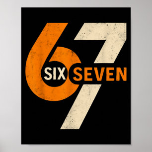 Vintage 67 Sechs Sieben 6 7 Zahl Retro 67 Meme  Poster