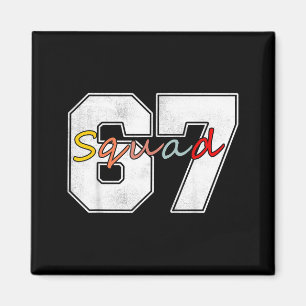 Vintage 67 Zahlen 6 7 Brain Rot Meme Lustig Six Se Magnet
