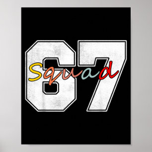 Vintage 67 Zahlen 6 7 Brain Rot Meme Lustig Six Se Poster
