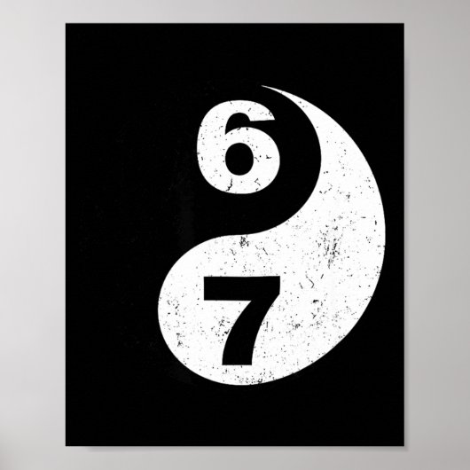 Vintage 6 7 Yin Yang Namaste Six Seven Nostalgia  Poster (Vorne)