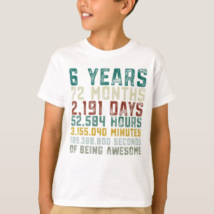 Vintage 6 Jahre alt 6. Geburtstag Junge Jubiläum T-Shirt