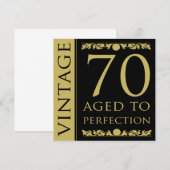 Vintage 70. Geburtstagsparty Einladung (Vorne/Hinten)