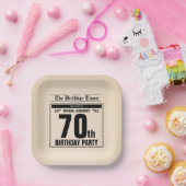 Vintage 70. Geburtstagszeitung Funny Custom Pappteller (Party)