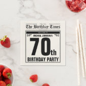 Vintage 70. Geburtstagszeitung Funny Custom Serviette (Beispiel)