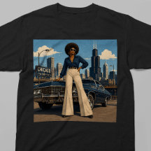Vintage 70er Chicago Soul Schwarze Frau Retro-Stil