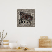 Vintage 70er-Jahre-Musik - Poster (Küche)