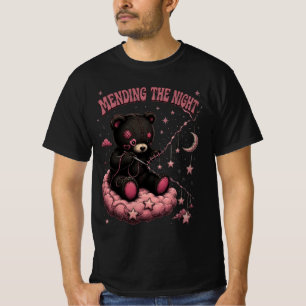 Vintage 70er Jahre Repariert die Nacht Bär Design T-Shirt