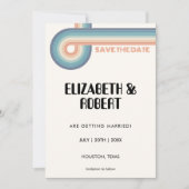 Vintage 70er Jahre Retro-Hochzeit Save The Date (Vorderseite)