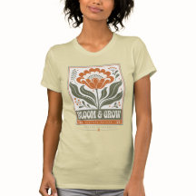 Vintage 70er Jahre Skandinavisches Blumen-T-Shirt 