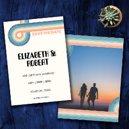 Vintage 70er Jahre Thema Retro-Foto Hochzeit Save The Date