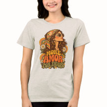 Vintage 70er Mehr Amor Por Favor Hippie-Mädchen Gr