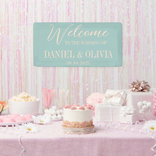 Vintage 70er-Rainbow-Hochzeitskarten Banner