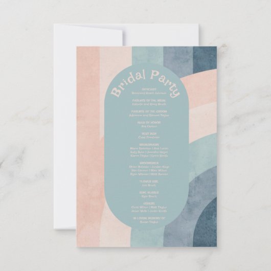 Vintage 70er Rainbow-Hochzeitsprogramme (Rückseite)