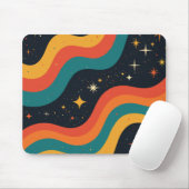 Vintage 70s Cosmic Dream Groovy Wavy Retro Mousepad (Mit Mouse)