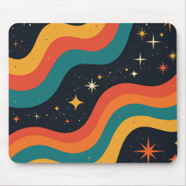 Vintage 70s Cosmic Dream Groovy Wavy Retro Mousepad