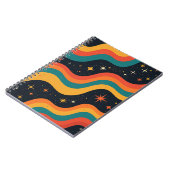 Vintage 70s Cosmic Dream Groovy Wavy Retro Notizblock (Linke Seite)
