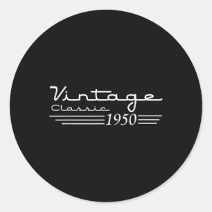 Vintage 75. Geburtstagsdekorationen Vintag 1950 75 Runder Aufkleber