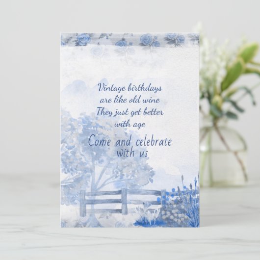 Vintage 75. Geburtstagsparty Einladung (Stehend Vorderseite)